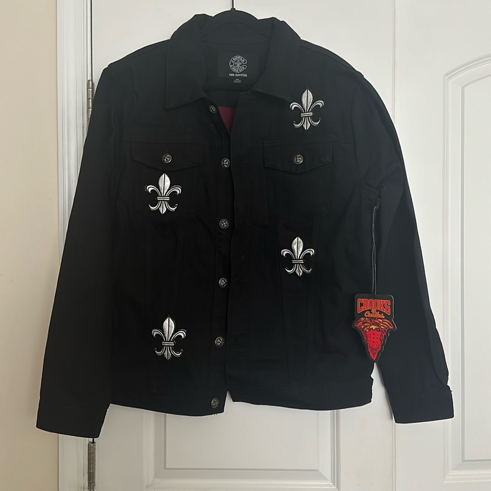NWT authentic Crooks & Castles Black Denim Jacket. Men size 3 XL